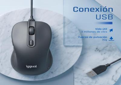iggual Ratón USB OFFICE-ELITE-PRO-6D 3600DPI
