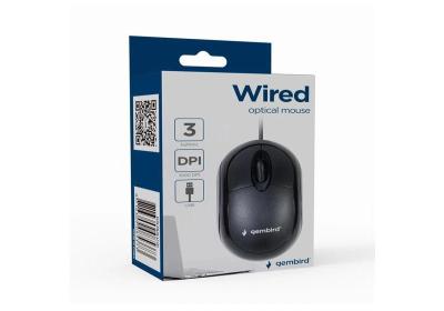 GEMBIRD Ratón óptico USB  3 botones cable Negro