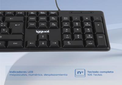 iggual Teclado USB estándar CK-STANDARD-105T negro